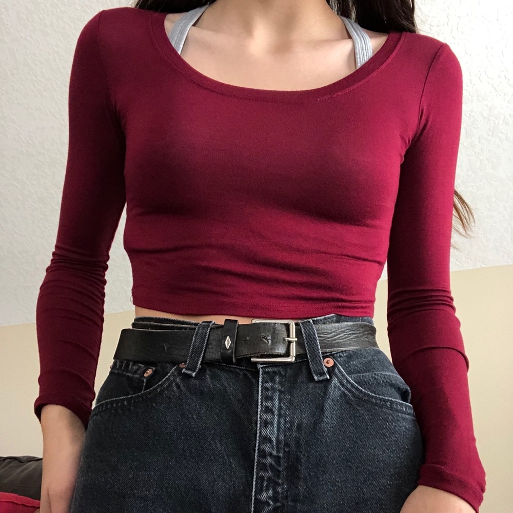 burgundy long sleeve